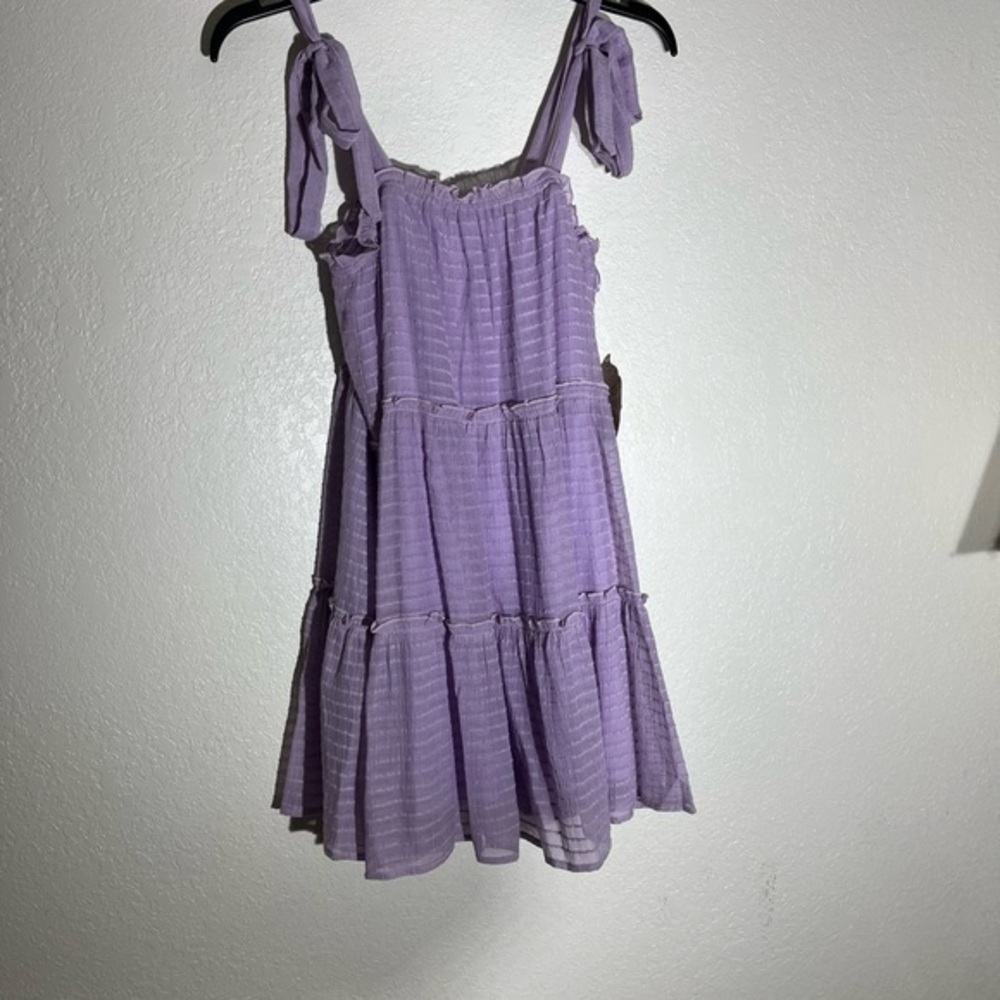 Altar'd State Purple Tiered Sundress Sleeveless Mini
